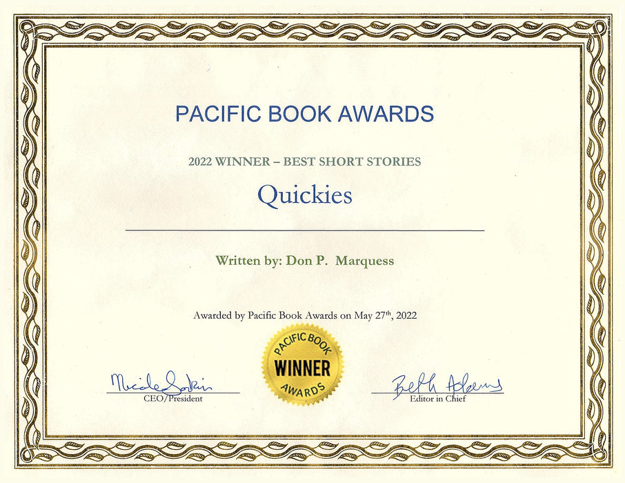 Pacific Book Award | Don P. Marquess for his collection of short stories