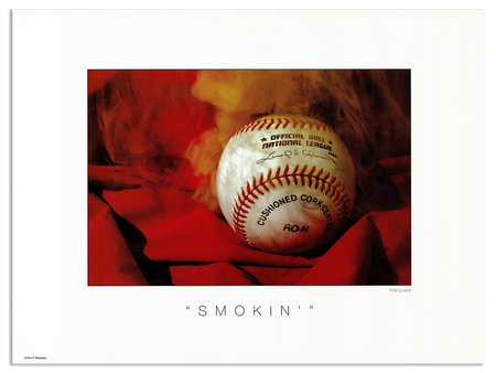 Smokin' Poster | The Baseball Fine Art Series is a collection of art photos that glorify, our great national pastime, BASEBALL.
