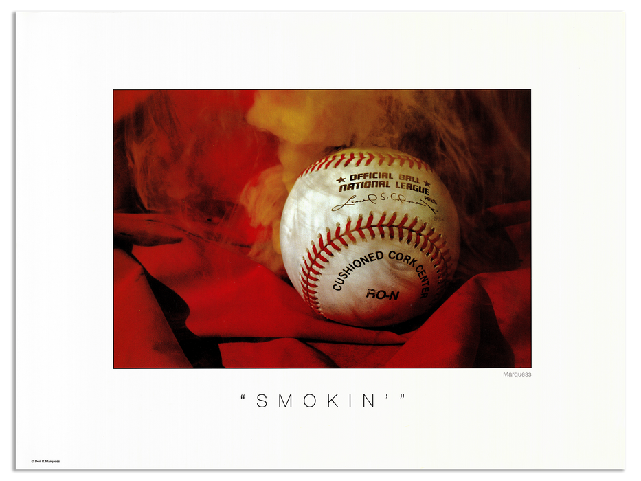 Smokin' Poster | The Baseball Fine Art Series is a collection of art photos that glorify, our great national pastime, BASEBALL.