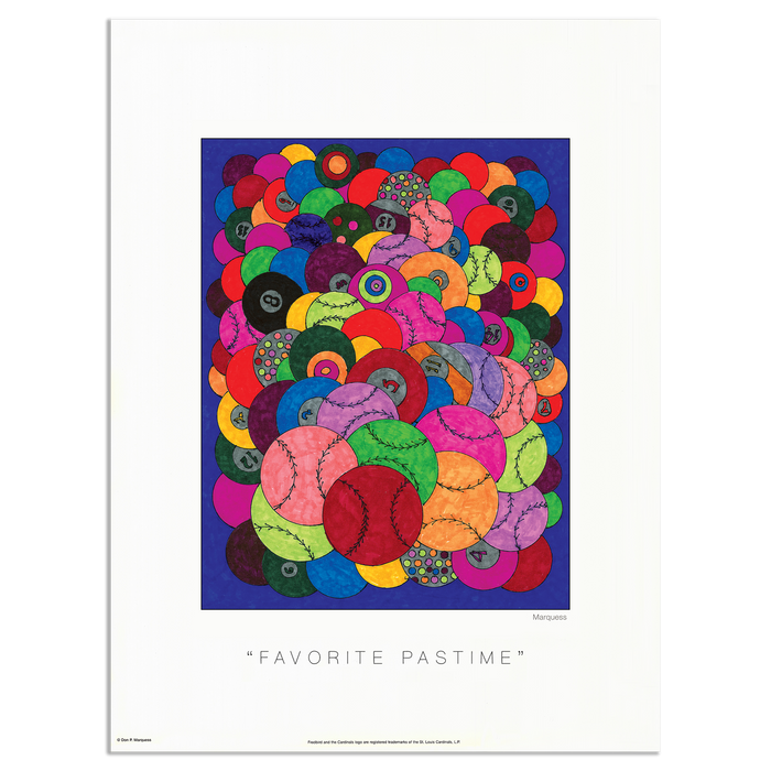 Favorite Pastime Poster | Uniquely colored hand-drawn graphics by prominent photographic artist Don P. Marquess.
