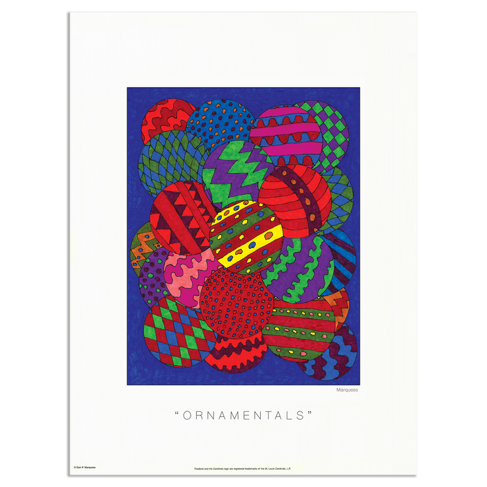 Ornamentals Poster | Uniquely colored hand-drawn graphics by prominent photographic artist Don P. Marquess.